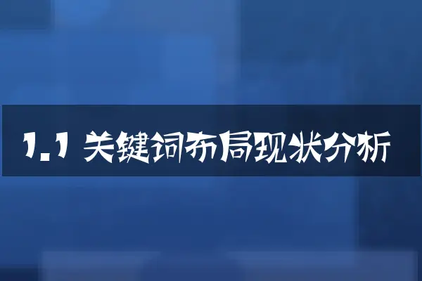 1.1 关键词布局现状分析