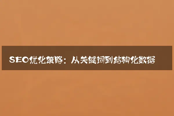 SEO优化策略：从关键词到结构化数据