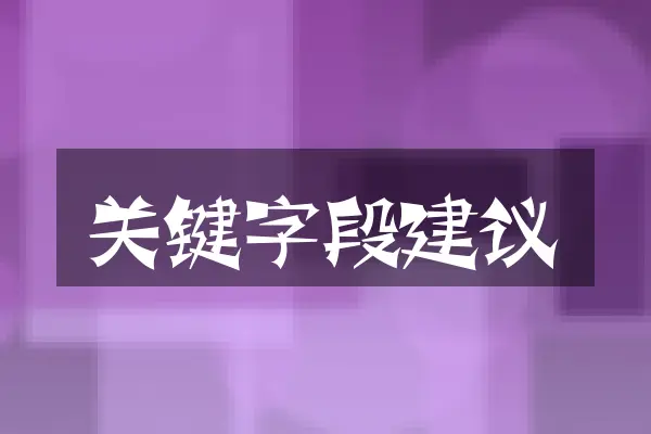 关键字段建议